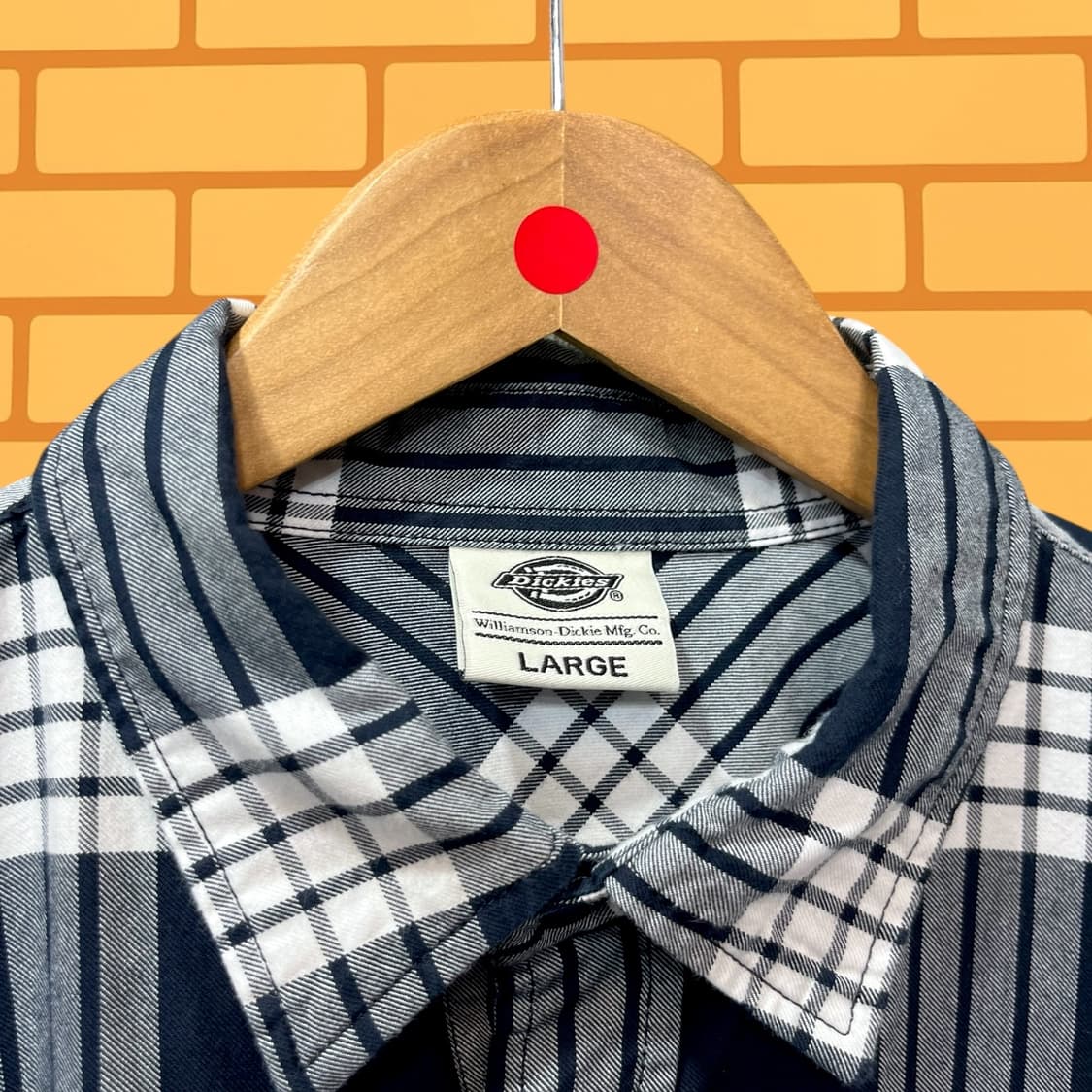 디키즈 레터링 체크 셔츠 (L) 상품이미지5