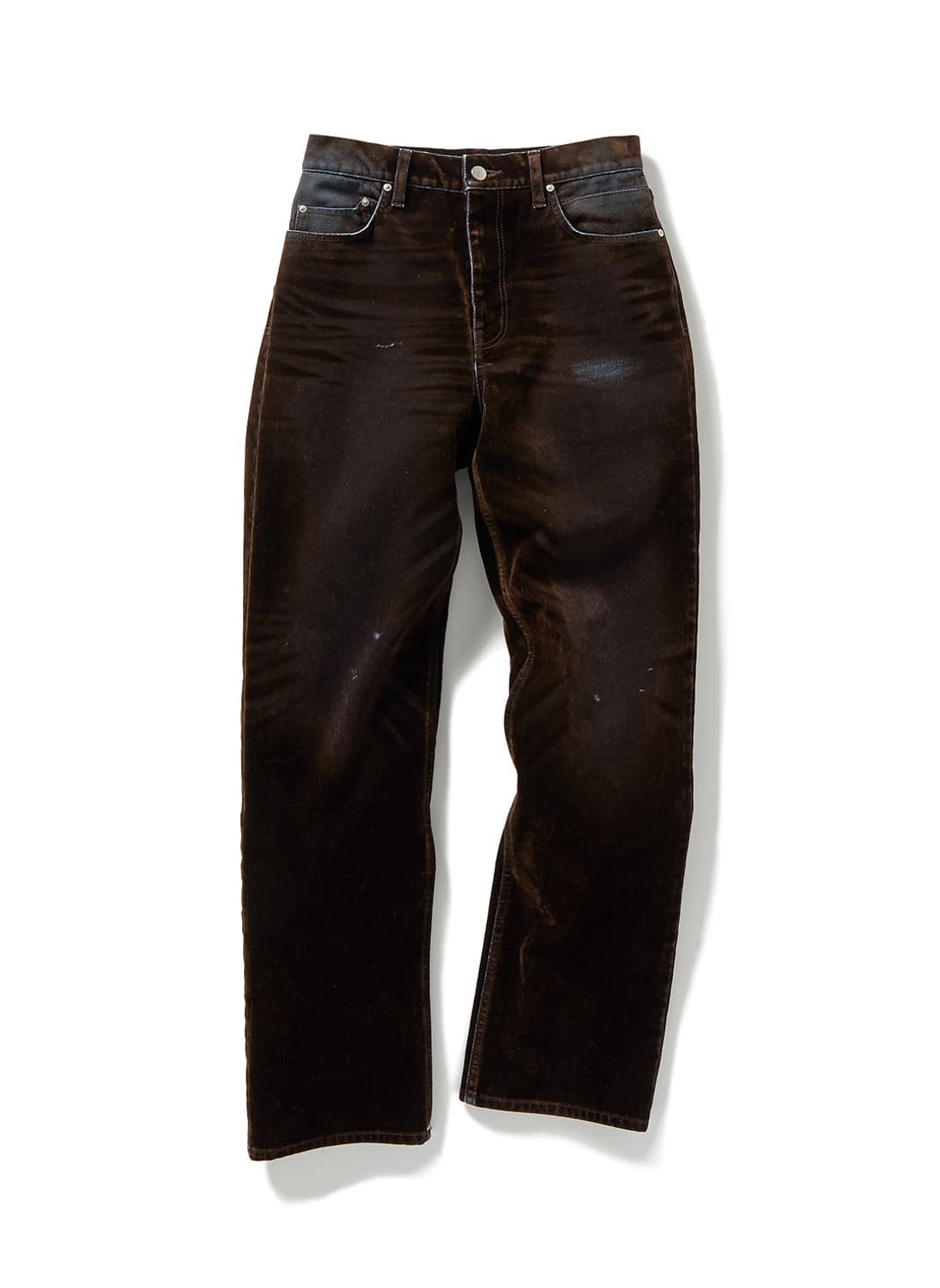 [1]퍼버즈 25fw Flocky 워싱 데님 팬츠/브라운 상품이미지5