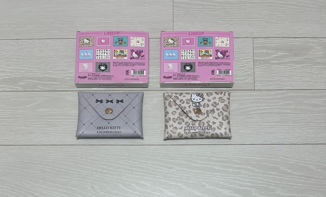 헬로키티 시크릿 레더 파우치 레오파드/모노톤 세트 상품이미지2