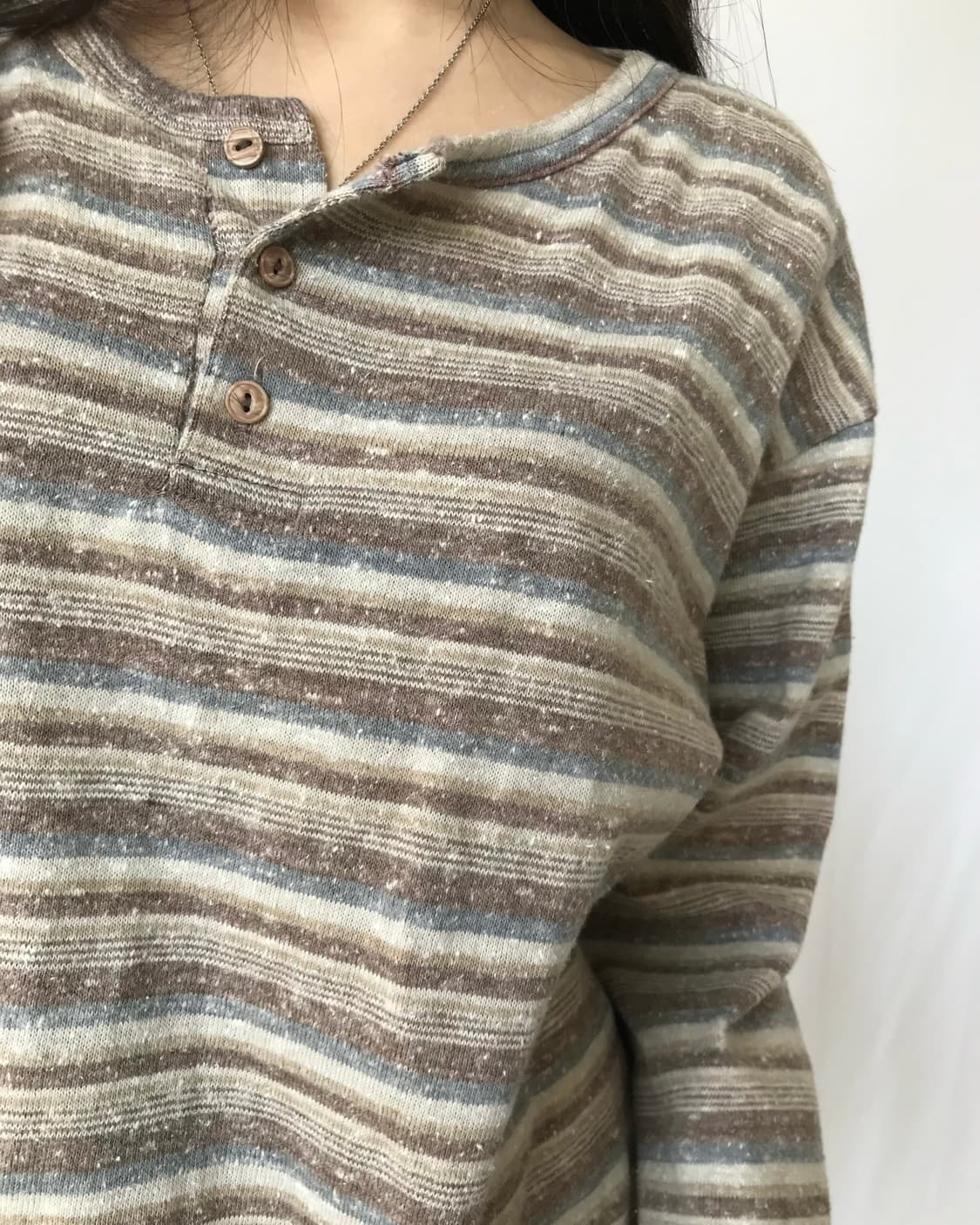 유니클로 90s 스트라이프 헨리 롱슬리브 상품이미지5