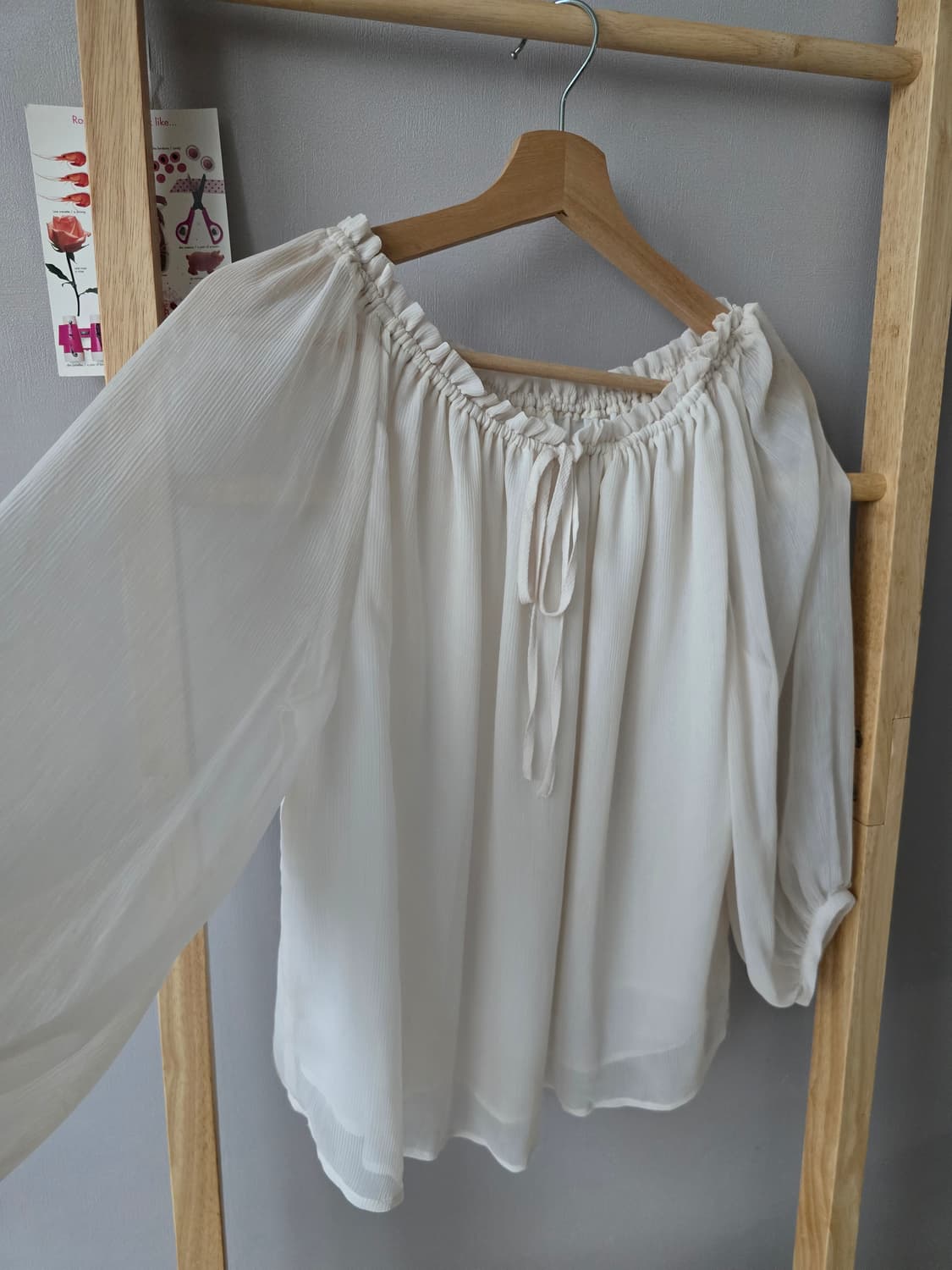 KUMIKYOKU 아이보리 셔링 블라우스 3 상품이미지3