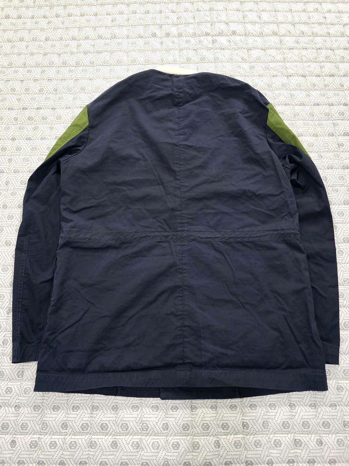 우영미 네이비/그린 배색 블루종 자켓 100 상품이미지3