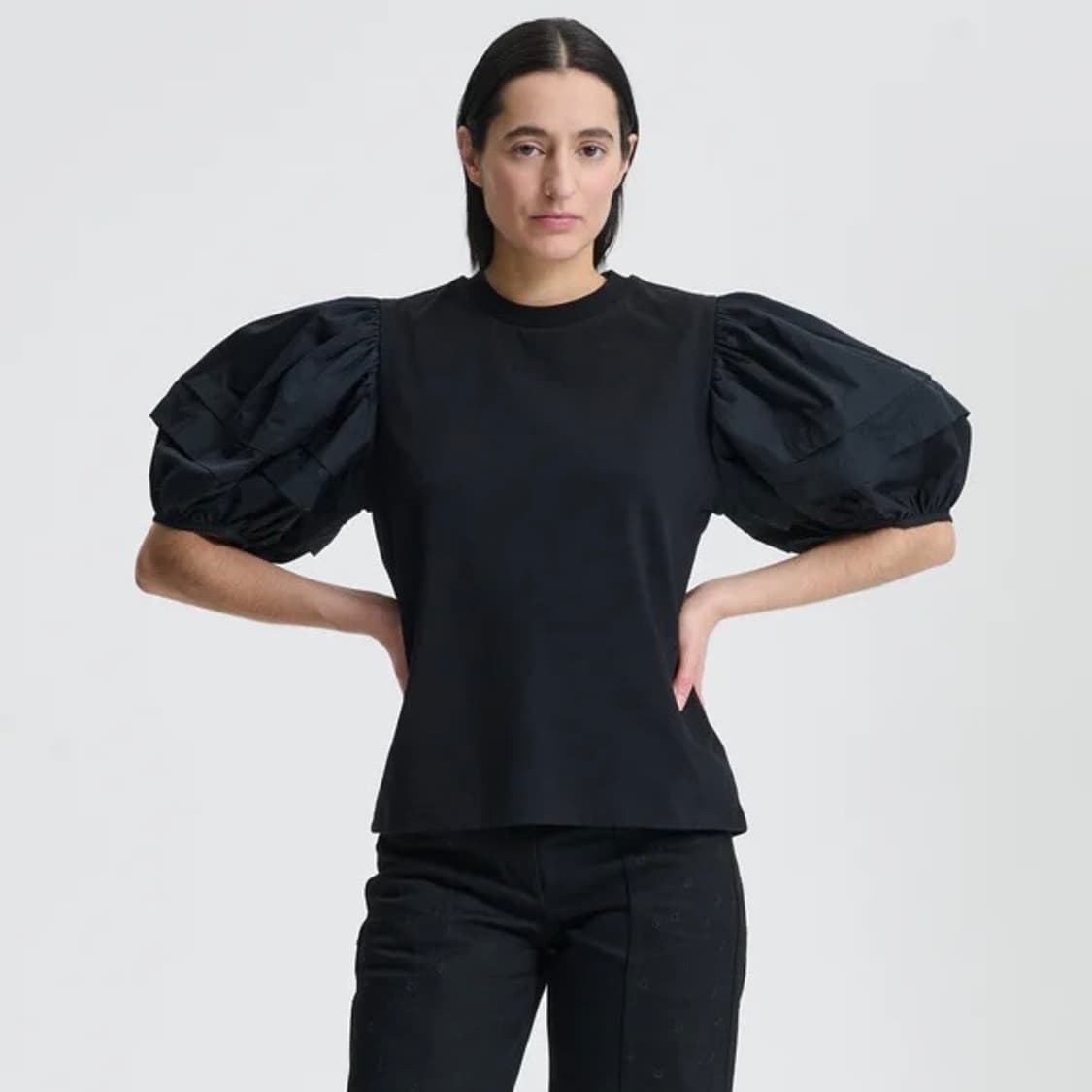 [M]세실리에 반센 BEN 퍼프 블라우스/네이비 상품이미지1