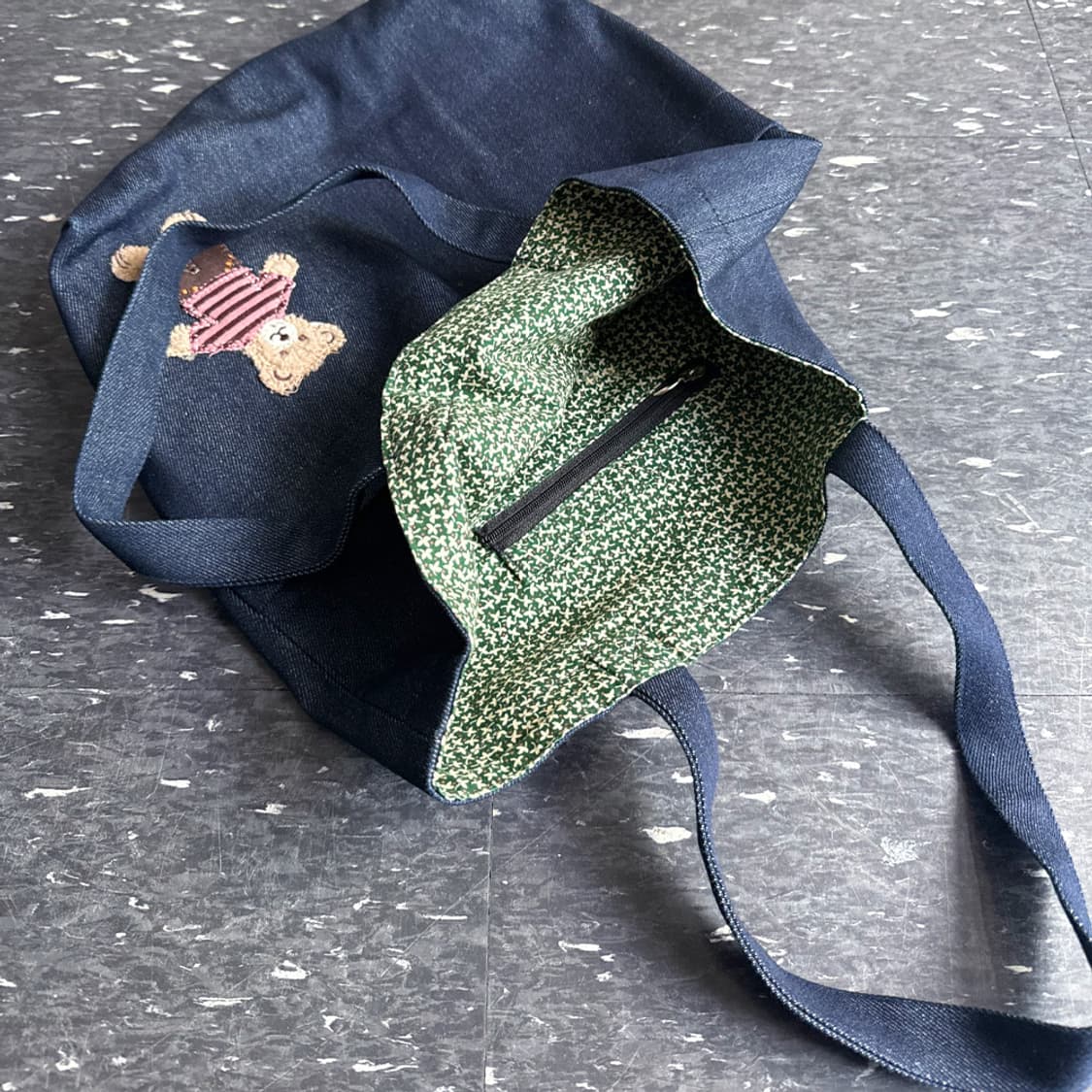 테디 베어 토트백 (NAVY) 상품이미지3