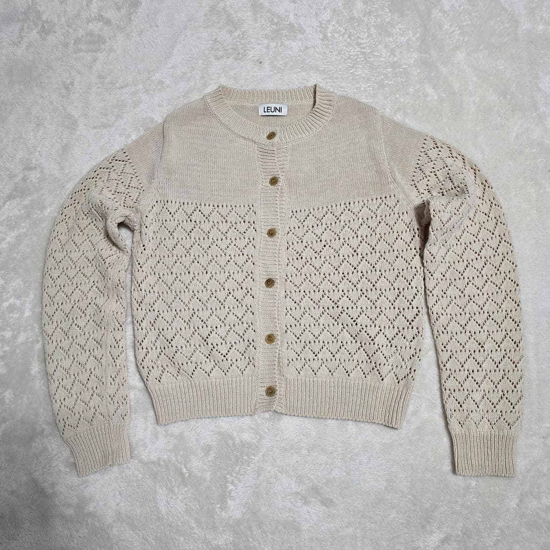 (OS)여성 LEUNI 리유니 크로셰 코튼 가디건  상품이미지2