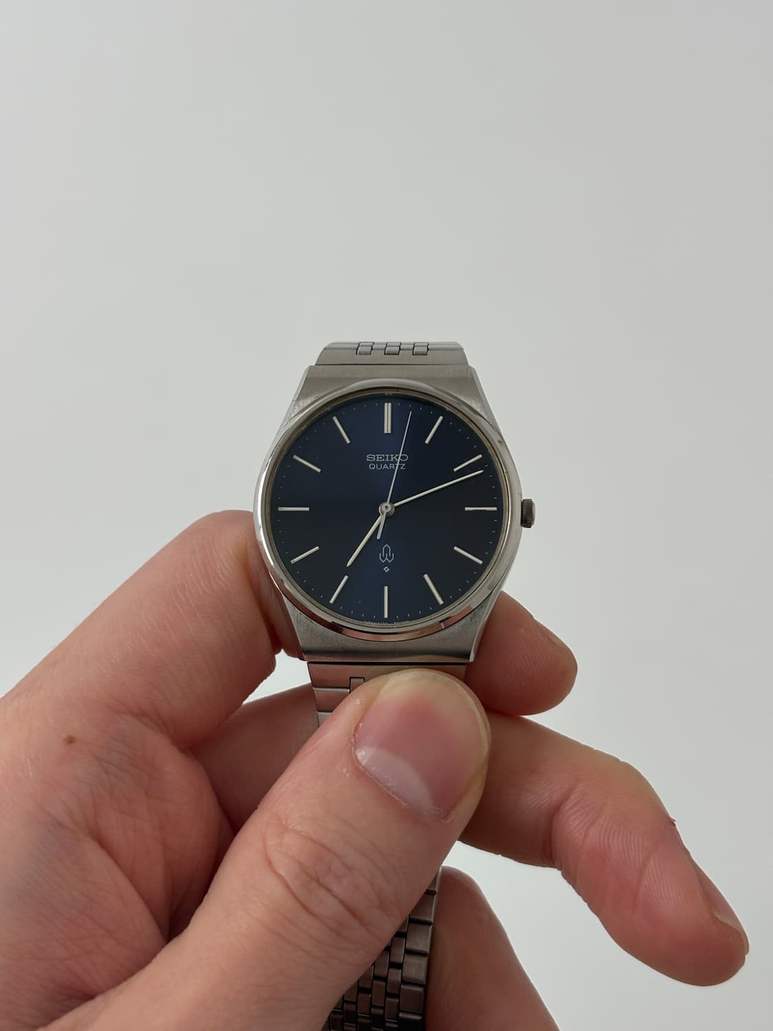 세이코 1970년대 빈티지 시계 SQ 네이비 다이얼 실버 쿼츠 남성 상품이미지2