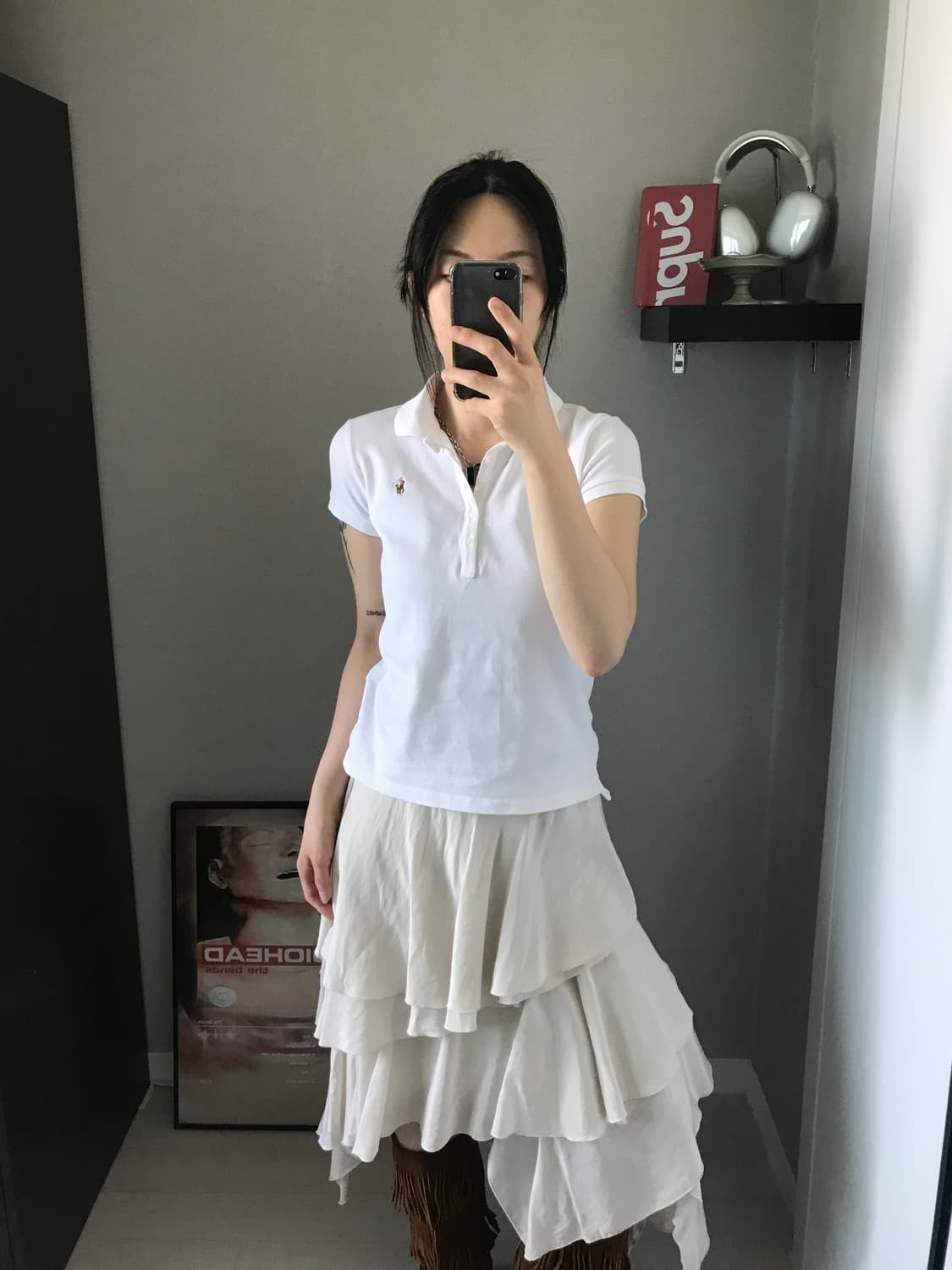 폴로 랄프로렌 걸즈 포니로고 화이트 카라티 상품이미지2