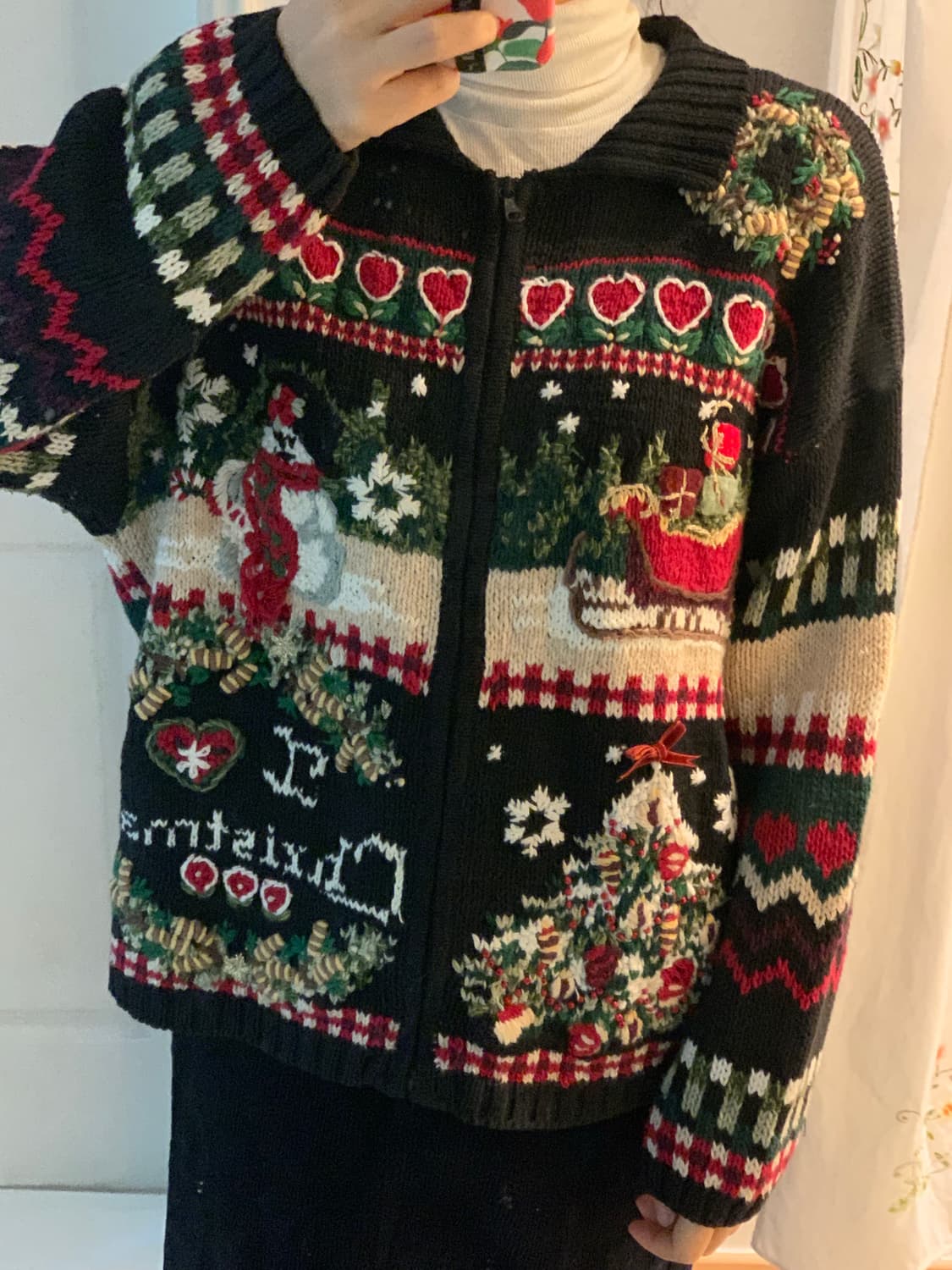 티아라 크리스마스 가디건 하트 뿜뿜 상품이미지1