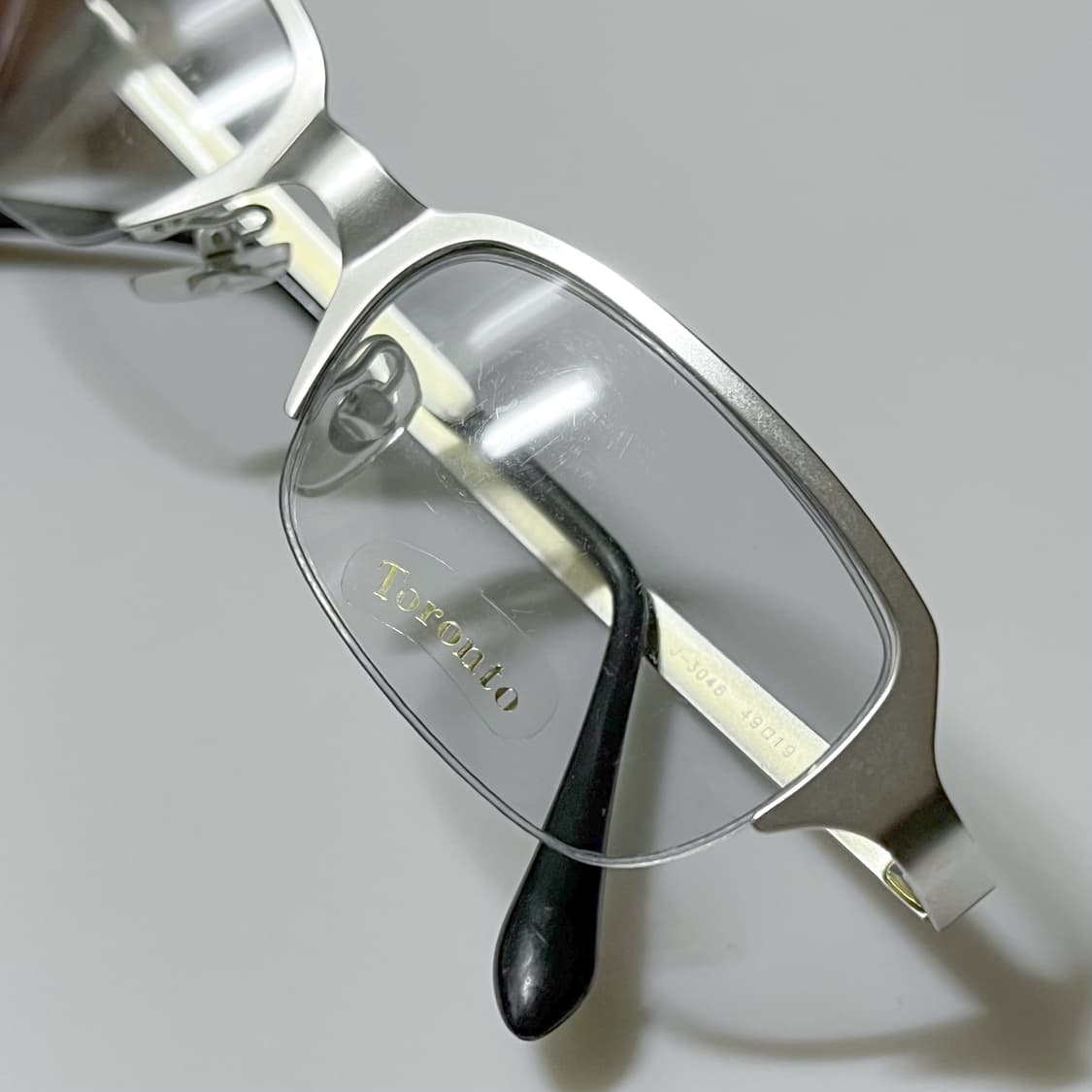 빈티지 실버 무광 반무테 안경 상품이미지8