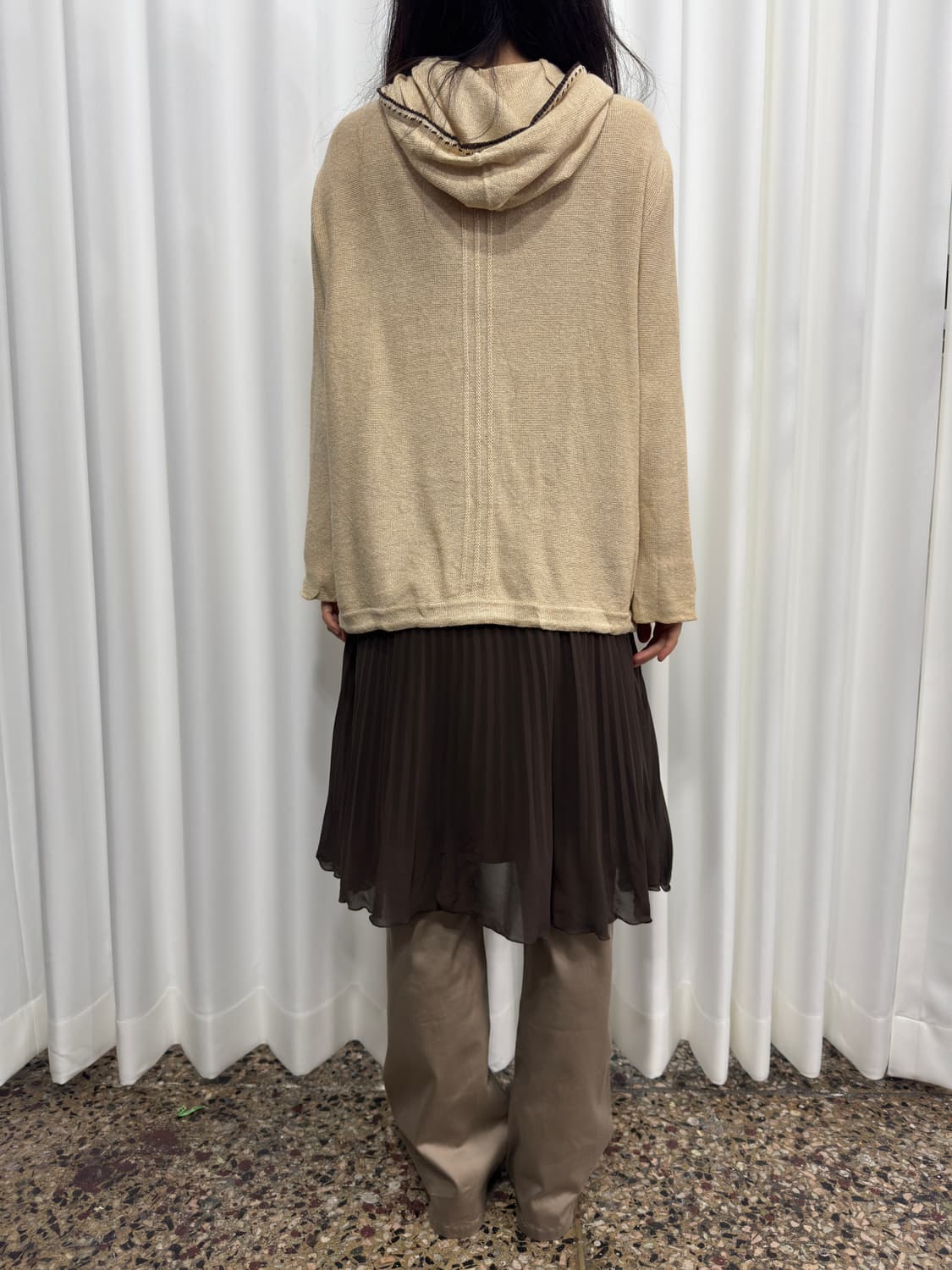 flower button hood cardigan 상품이미지5