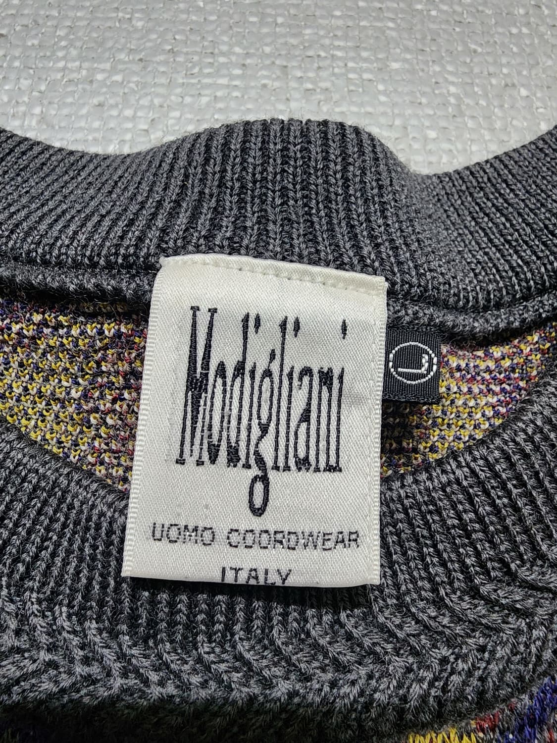 빈티지 Modigliani 스테인드글라스 패턴 니트 스웨터 상품이미지6