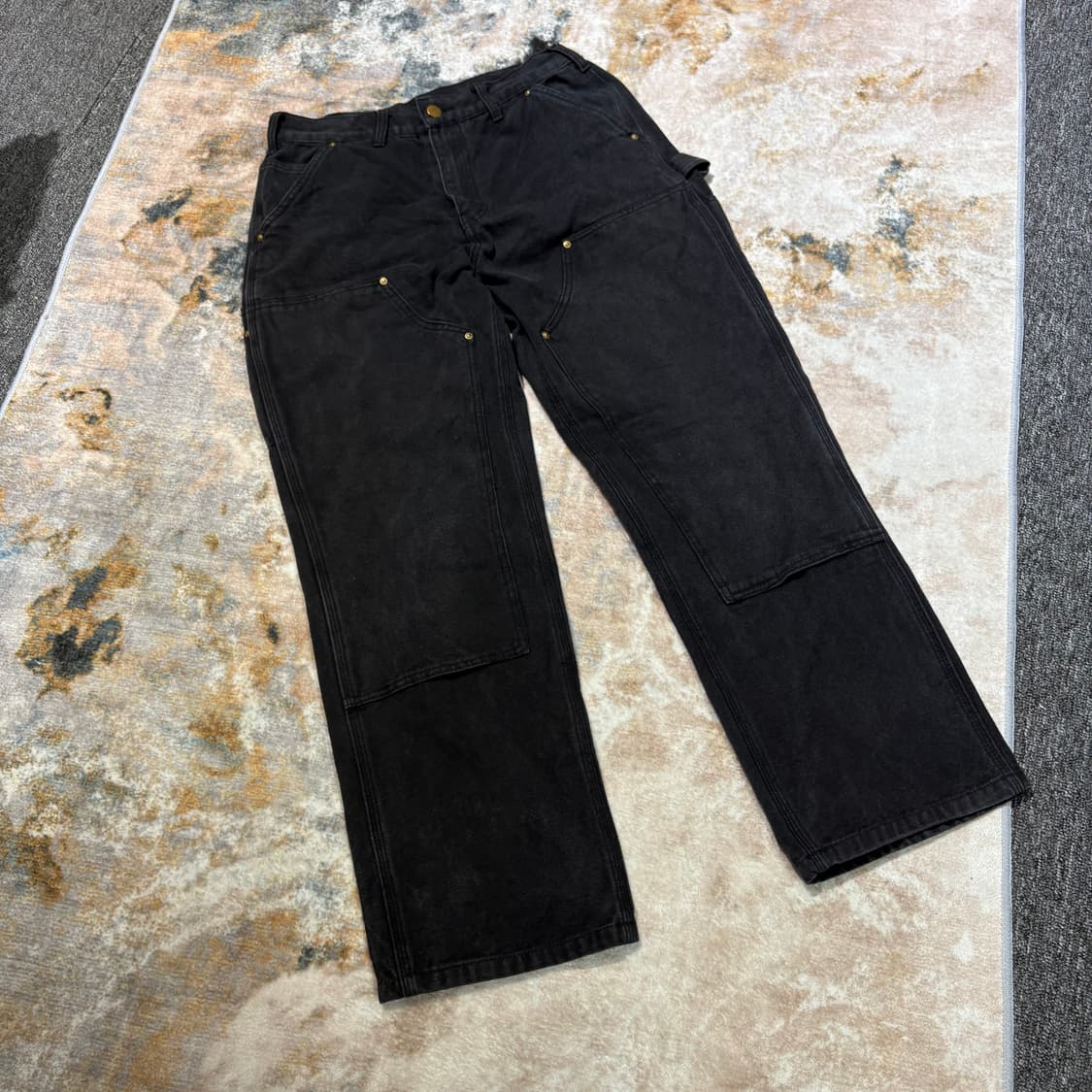 칼하트 더블니 빈티지 B01-BLK 데님 워크팬츠 상품이미지2