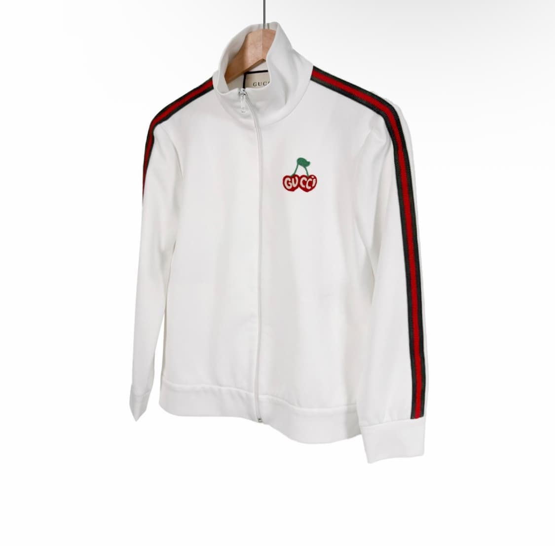 [S] 구찌 여성 체리 자수 테크니컬 집업 트랙 저지 자켓 화이트 상품이미지2