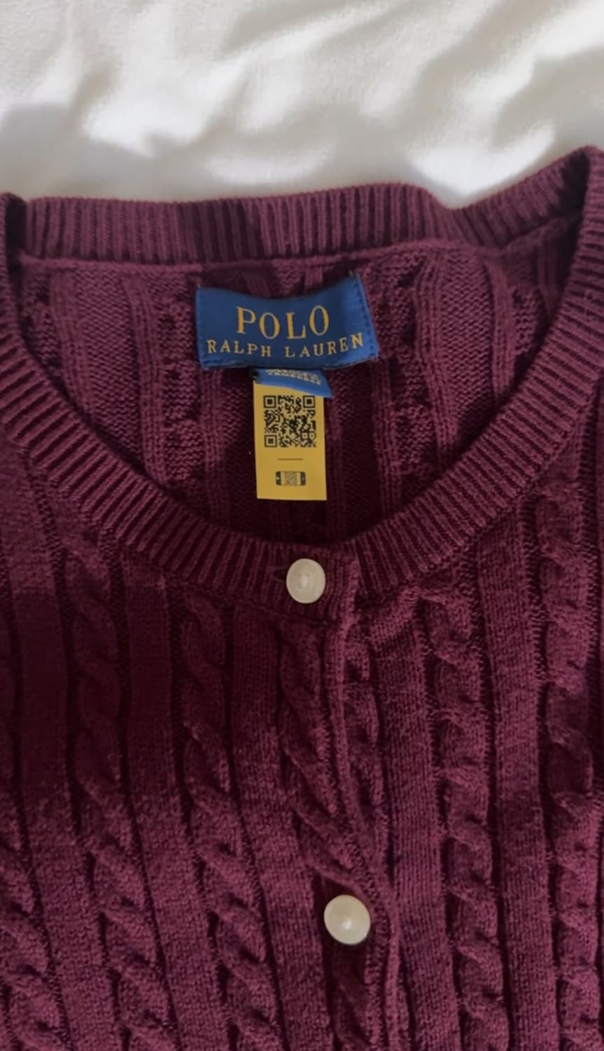 폴로 랄프로렌 버건디 가디건 상품이미지4