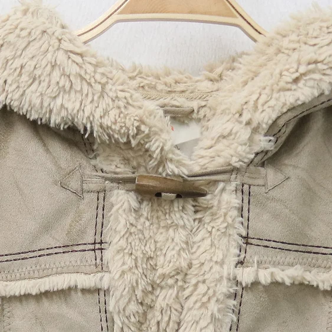 AMINA 베이지 스웨이드 퍼 베스트 61431 상품이미지3