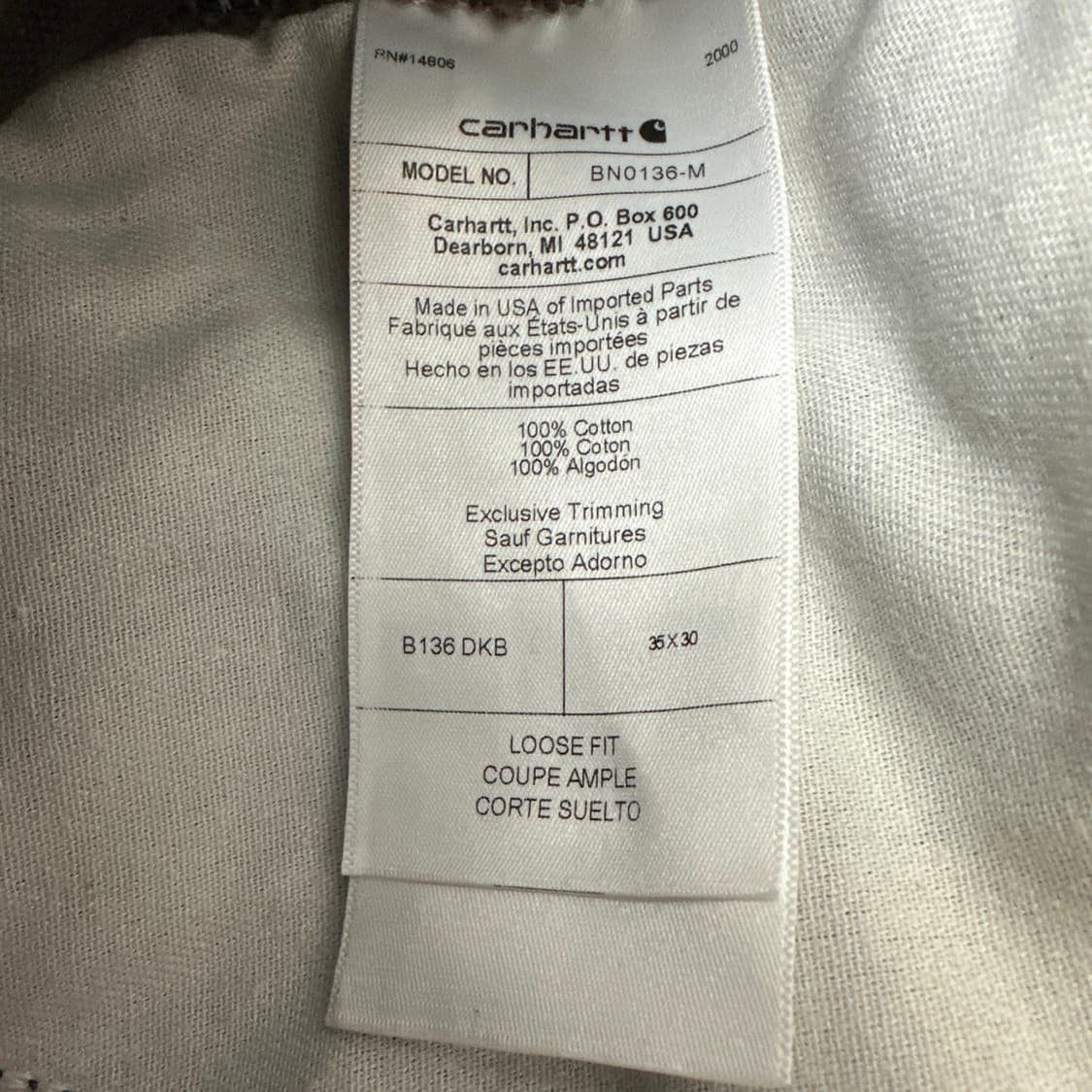 2024 칼하트 B136 DKB 브라운 더블니 카펜더 팬츠   상품이미지8