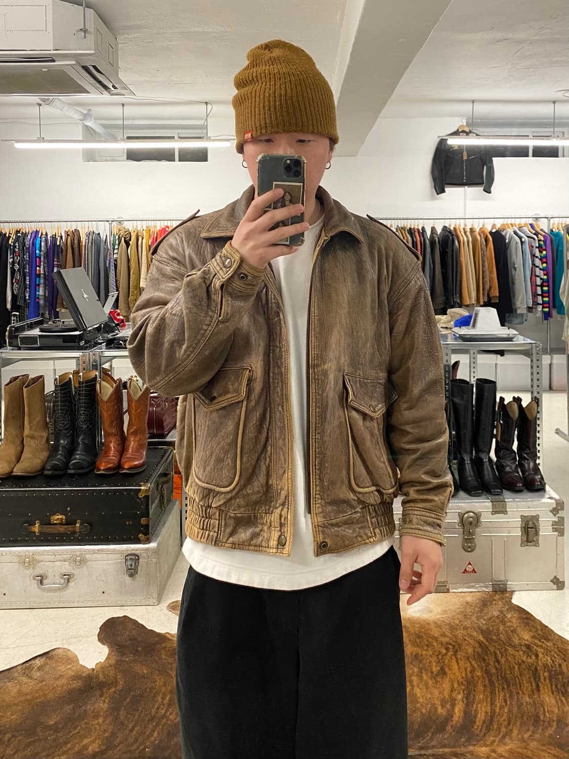 VTG hard faded G-1 leather jacket 상품이미지2