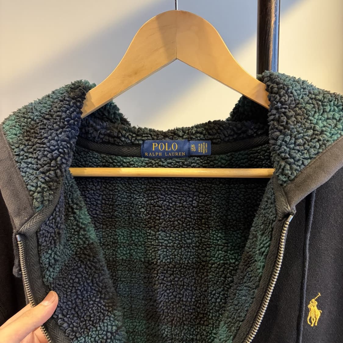 15187 - 폴로 랄프로렌 블랙 플리스 후드 집업 상품이미지3