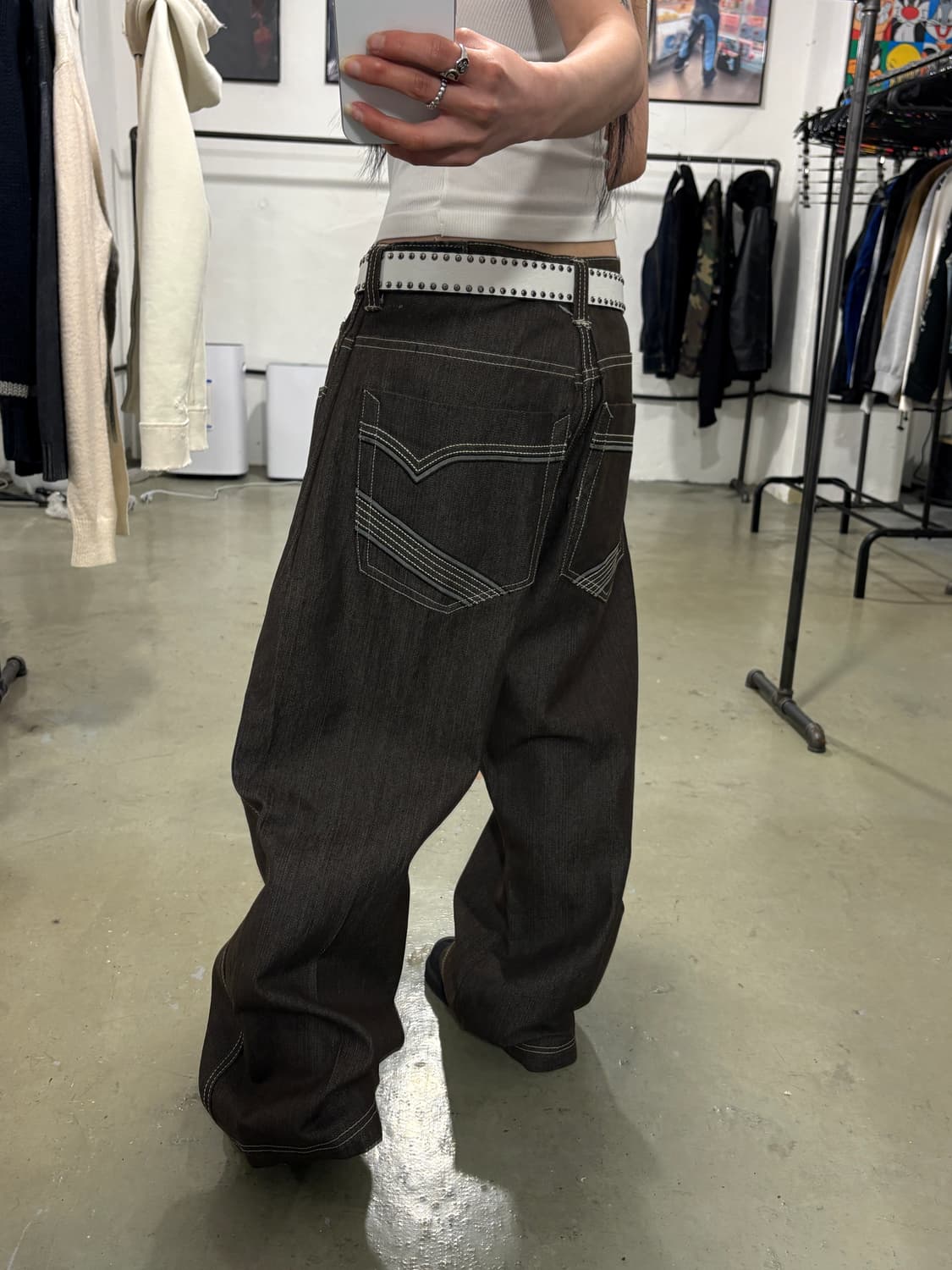 빈티지 힙합 데님팬츠 상품이미지4