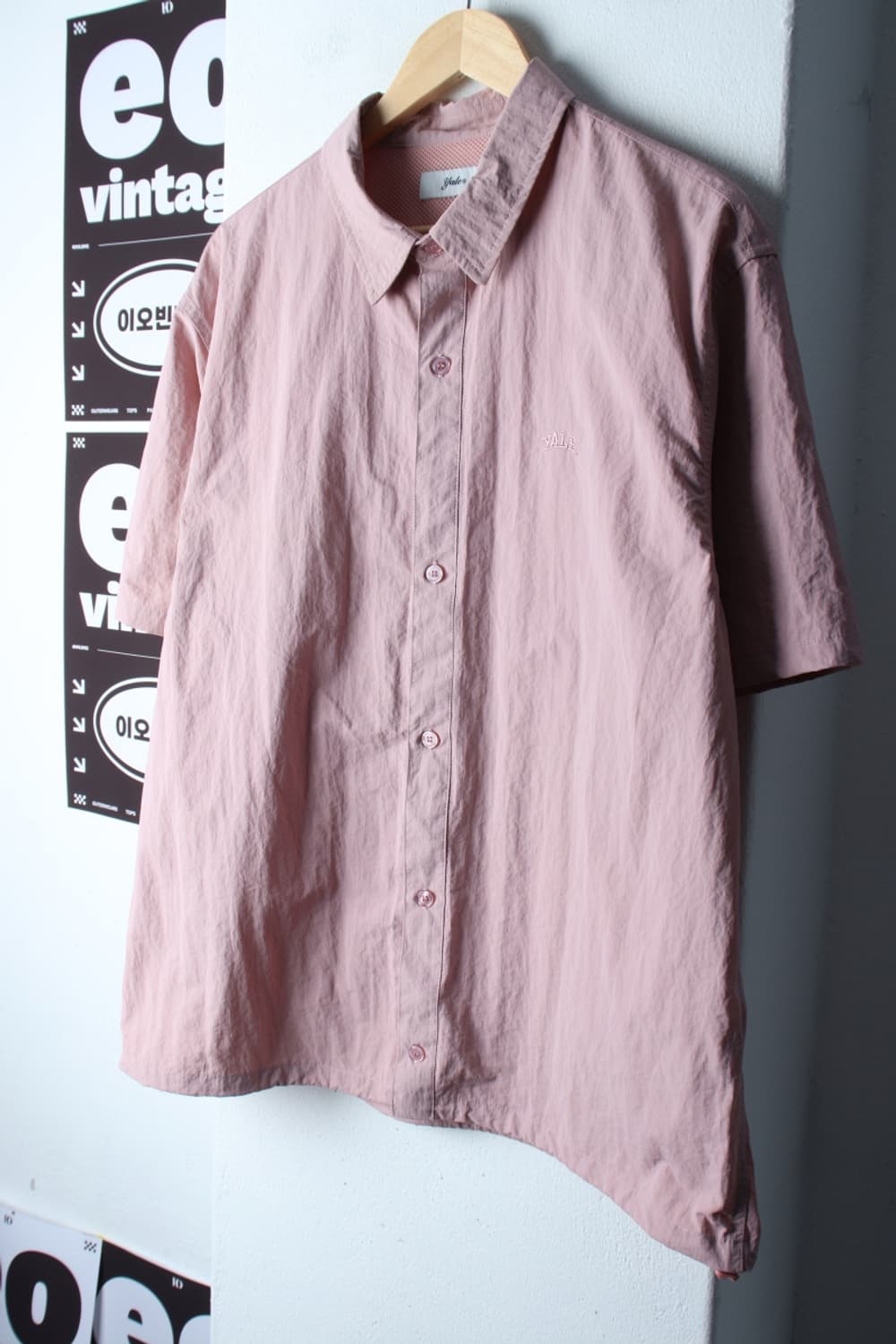 (L-XL) 예일 반팔 카라 티셔츠 셔츠 남방 나일론 우븐-H32491 상품이미지1