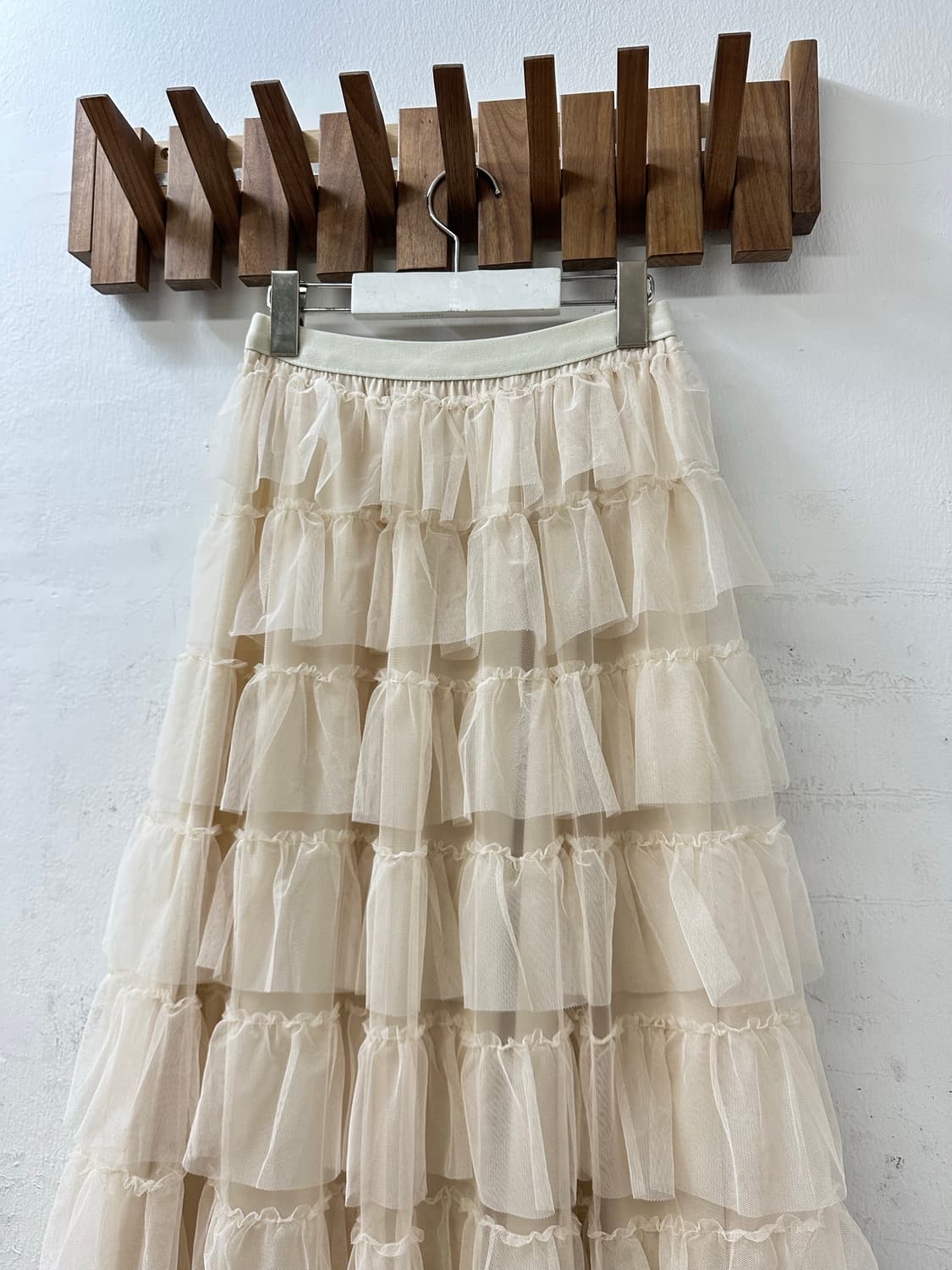 일본빈티지 캉캉 튤 티어드 밴딩 스커트 상품이미지2