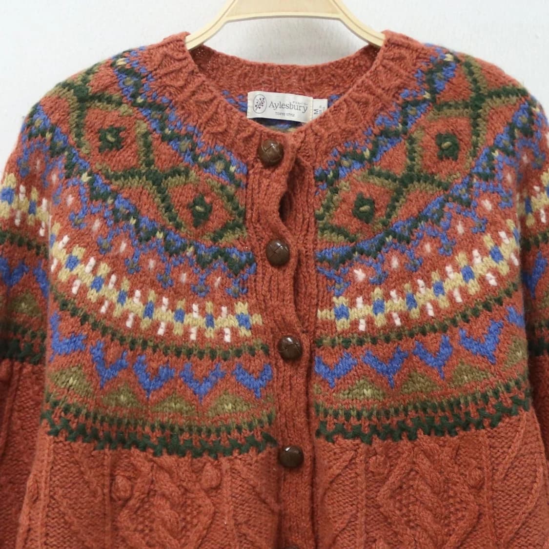 AYLESBURY 눈꽃 패턴 울 가디건 62764 상품이미지5