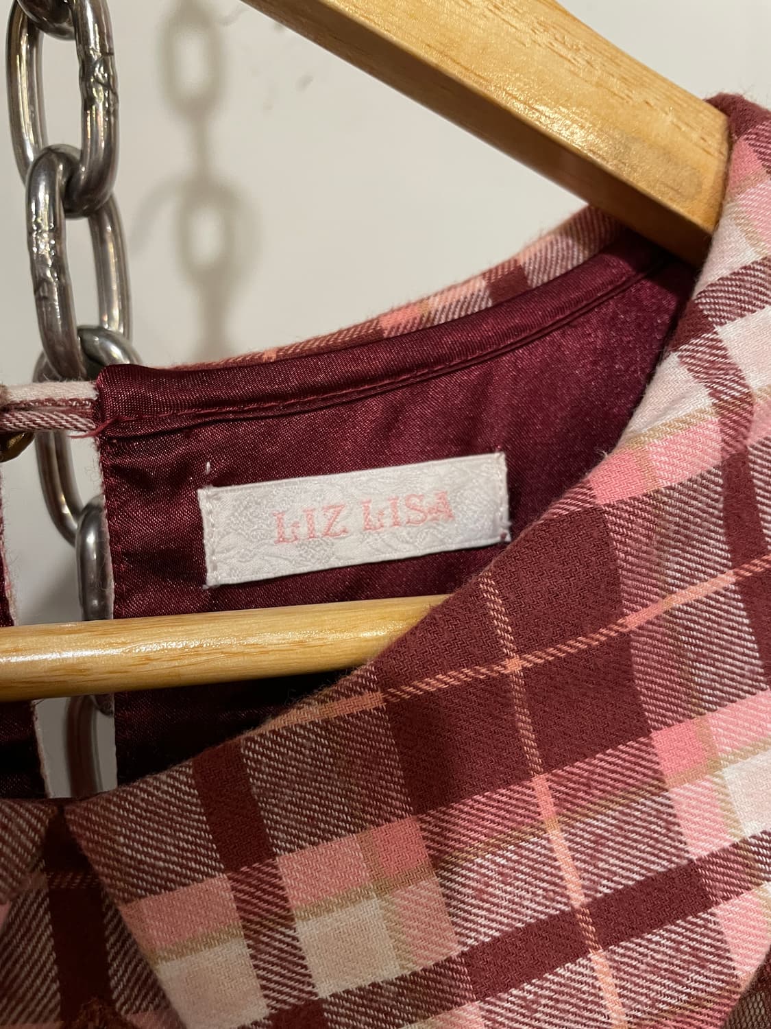 liz lisa 리즈리사 시스루 레드 체크 스트랩 미니 원피스 상품이미지10