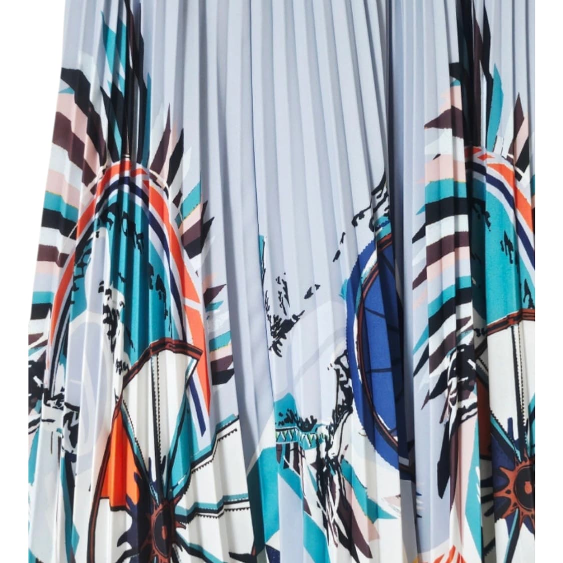 쉬즈미스 블루 기하학 패턴 플리츠 롱 스커트 55 상품이미지6