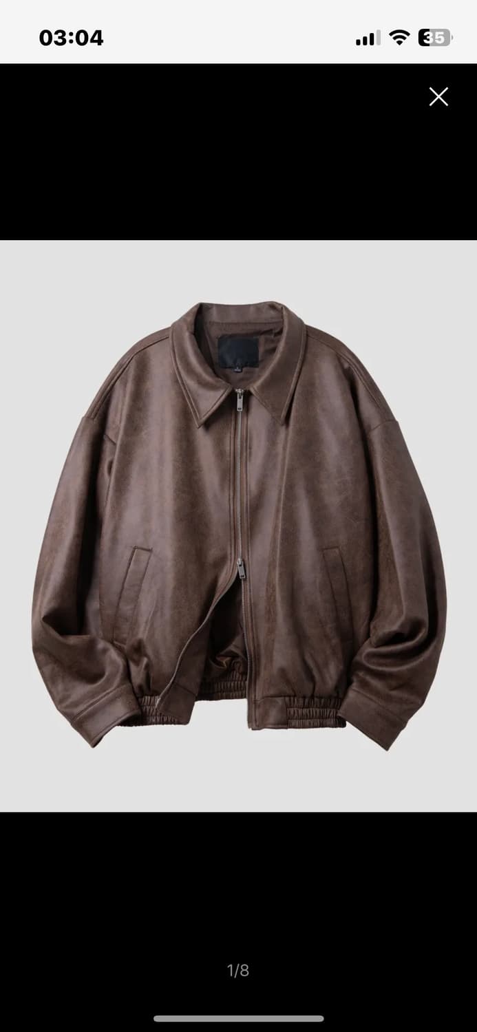 블랙모먼트 비건 스웨이드 오버핏 미니멀 인시전 스트레이트 집업 자켓 상품이미지1