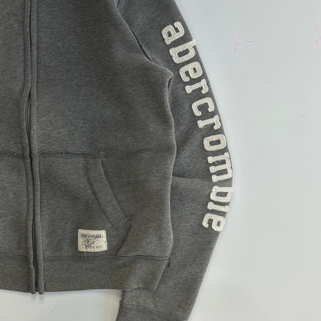 Abercrombie 아베크롬비 사이드로고 그레이 후드집업 상품이미지4