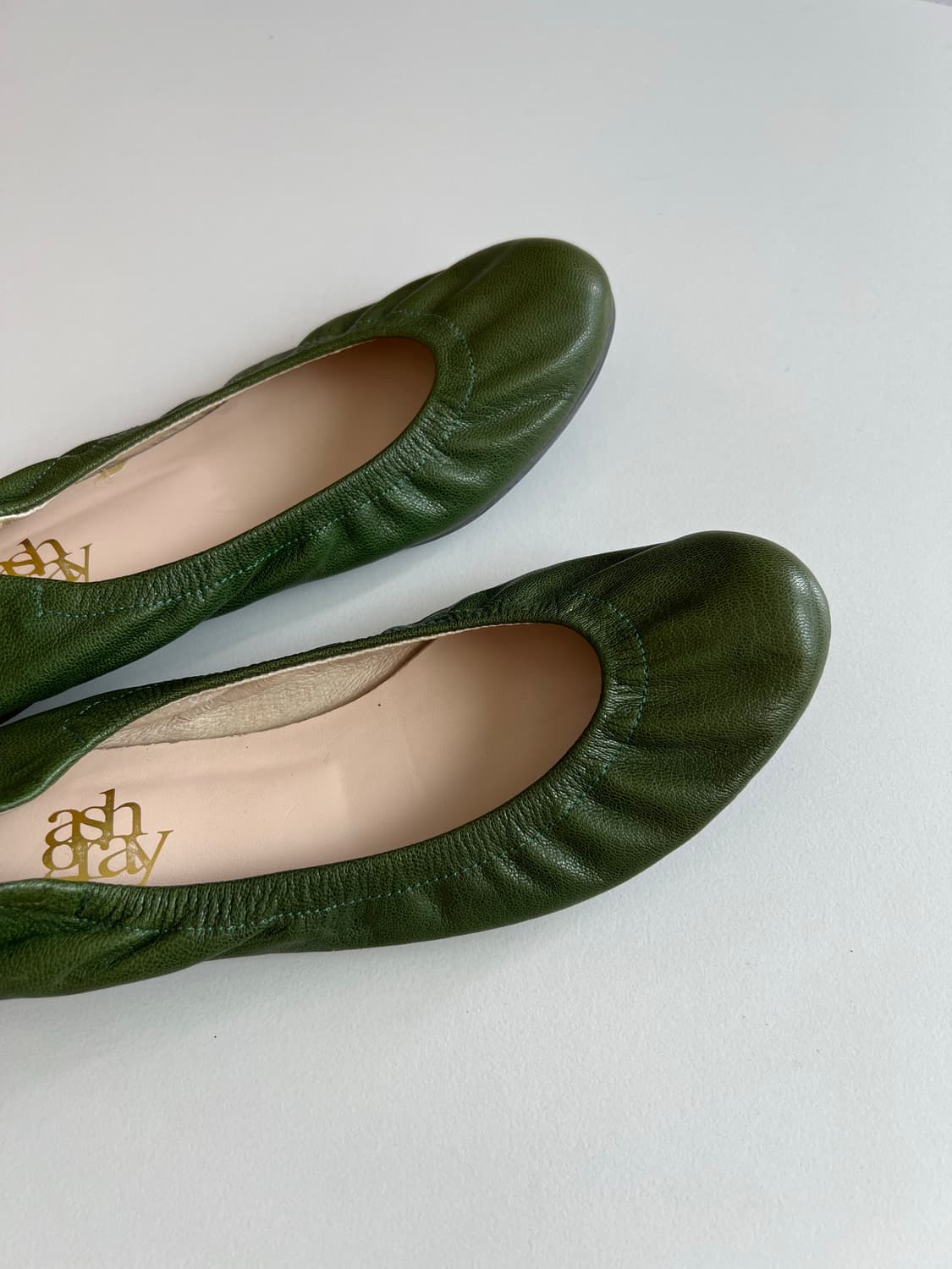 올리브 그린 가죽플랫 상품이미지4