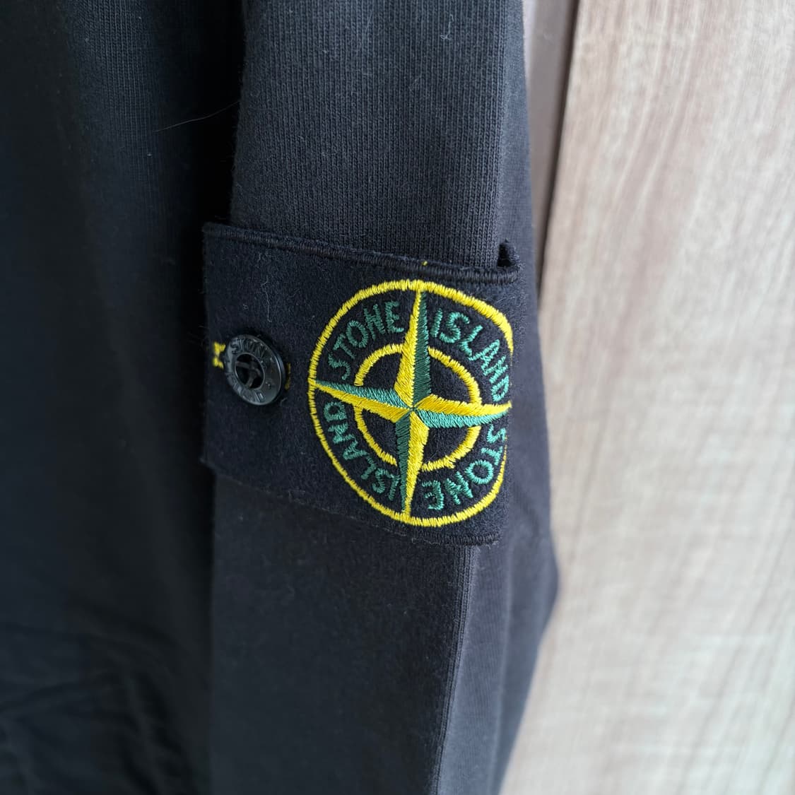 새상품(L)스톤아일랜드 헤비 코튼 저지 가먼트 다이드 후드집업 블랙 상품이미지3