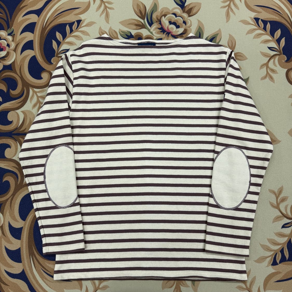 (S)세인트 제임스 Saintjames 앨보패치 스트라이프긴팔 티셔츠 상품이미지1