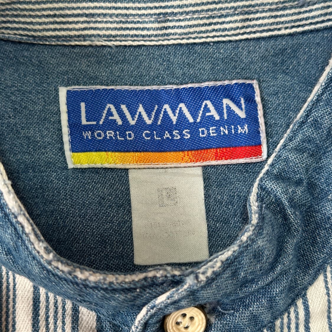 LAWMAN 스트라이프 데님 반팔 셔츠 상품이미지6