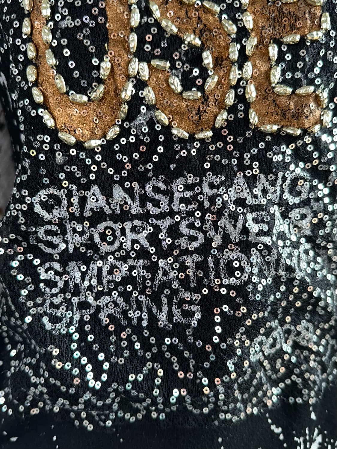 Y2k 블랙 스파클 프린팅 티 상품이미지7