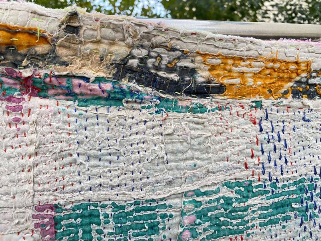 빈티지 칸타 퀼트 러그 블랭킷 인도 퀼트 보로 사시코 상품이미지6