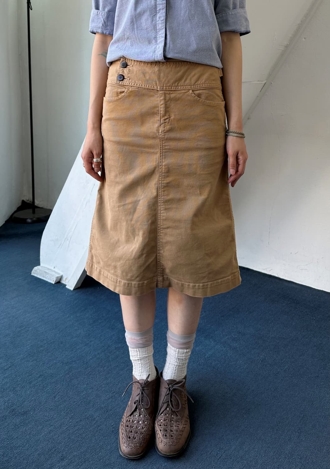 Cotton side adjust work skirt 상품이미지9
