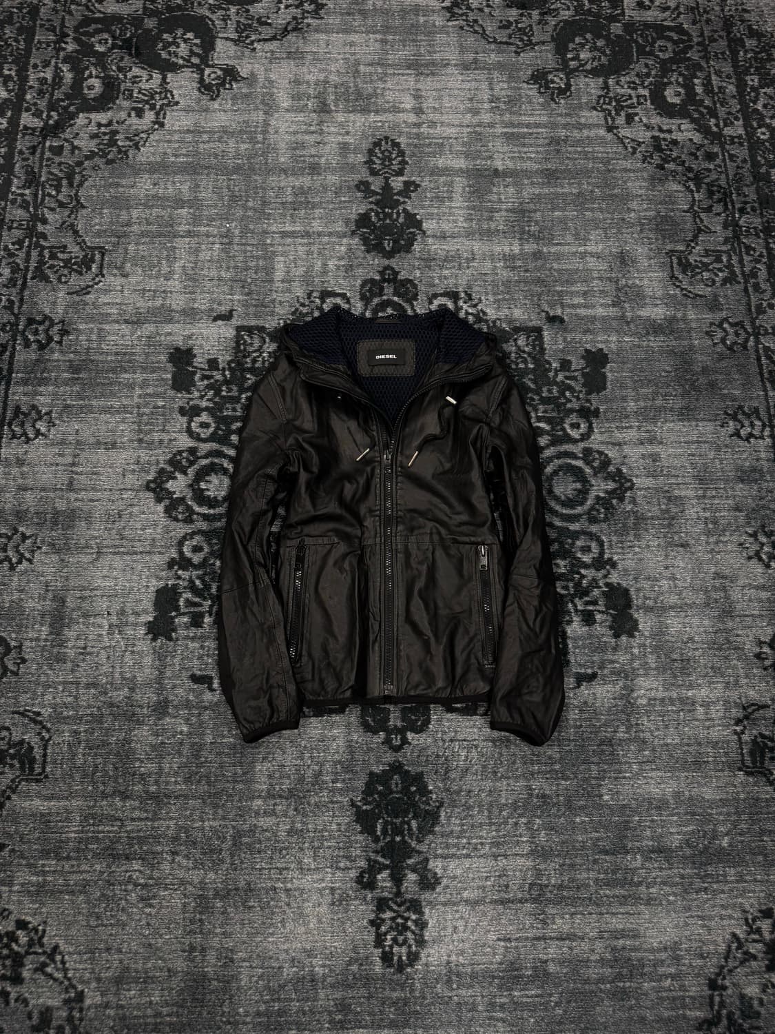 Diesel sheep skin hood leather jacket 상품이미지2