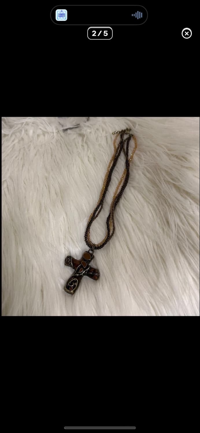 에스닉 보헤미안 레이어드 십자가 목걸이 상품이미지2