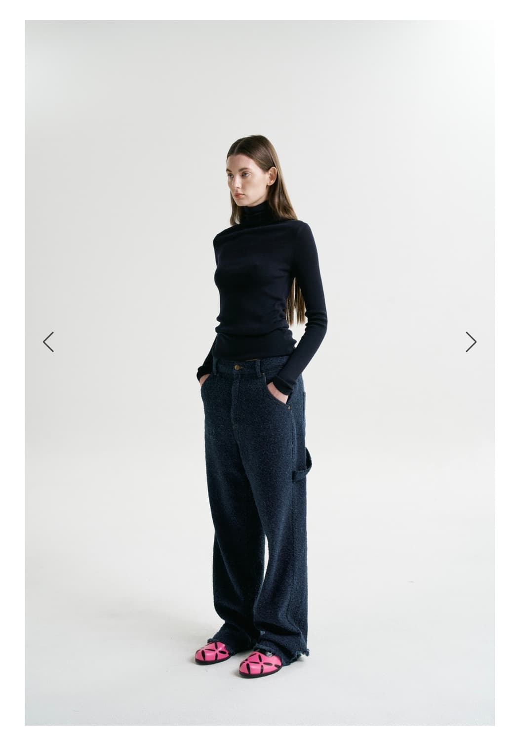 후왓웨어 Flow soft Turtleneck 네이비 새상품 상품이미지4