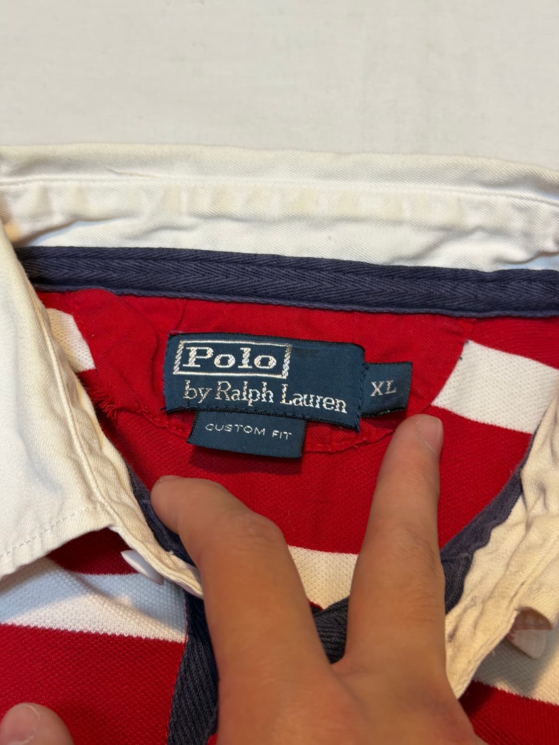 폴로 랄프로렌 레드 스트라이프 반팔 럭비티 상품이미지3