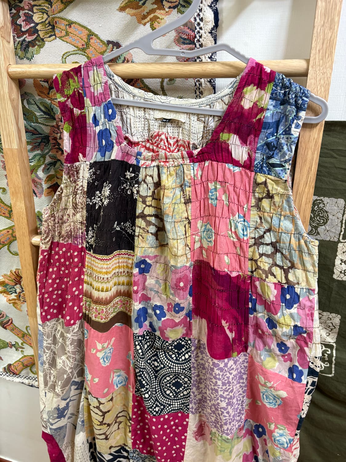 히피 모리 하구미 패치 워크 나시 원피스  상품이미지2