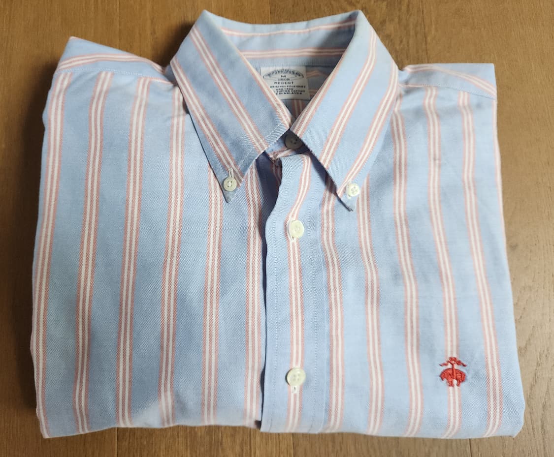 브룩스브라더스 리젠트핏 블루 핑크 옥스포드셔츠 상품이미지2