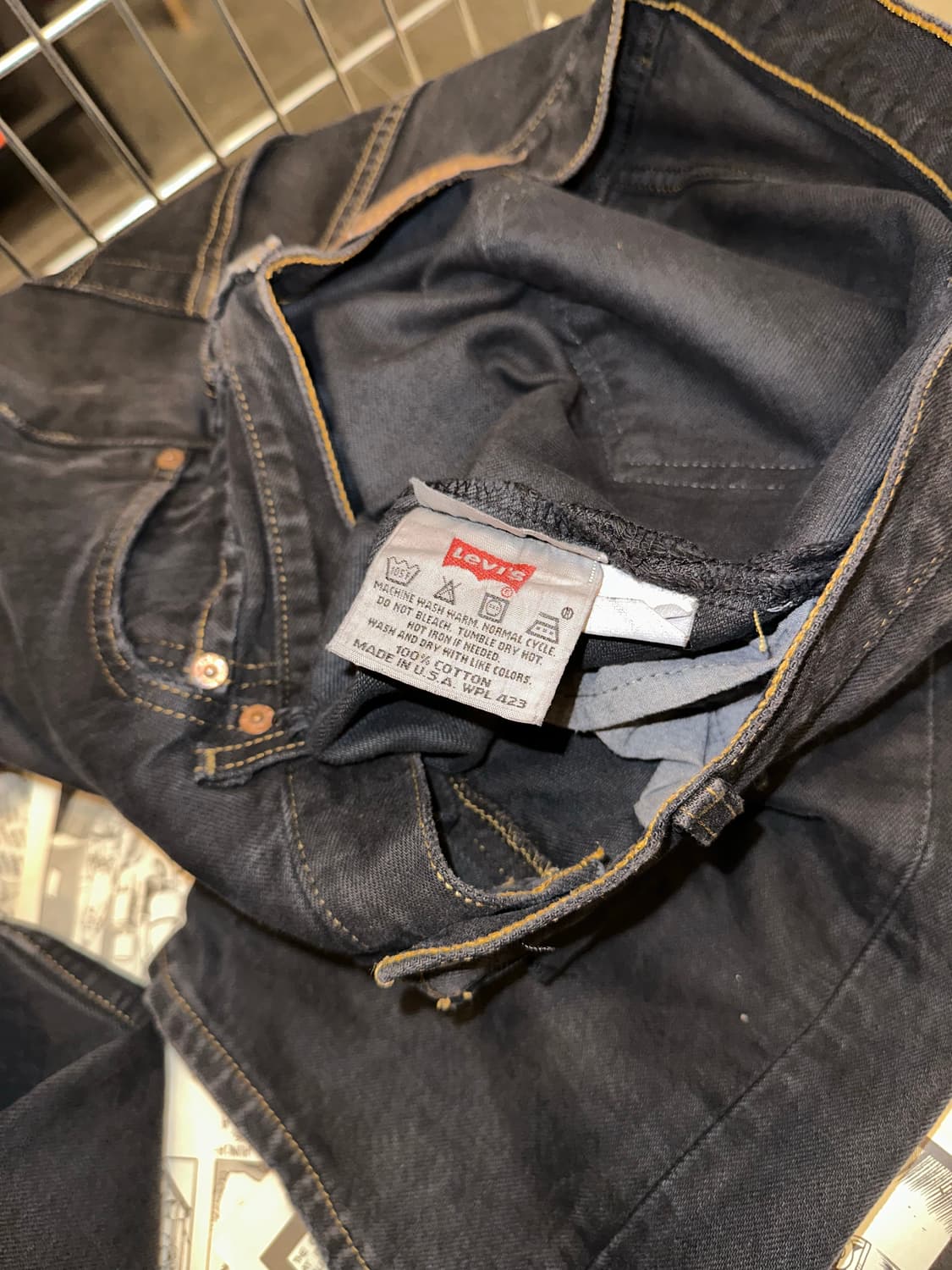 90’s Levi’s 501 black denim washed pants 상품이미지10