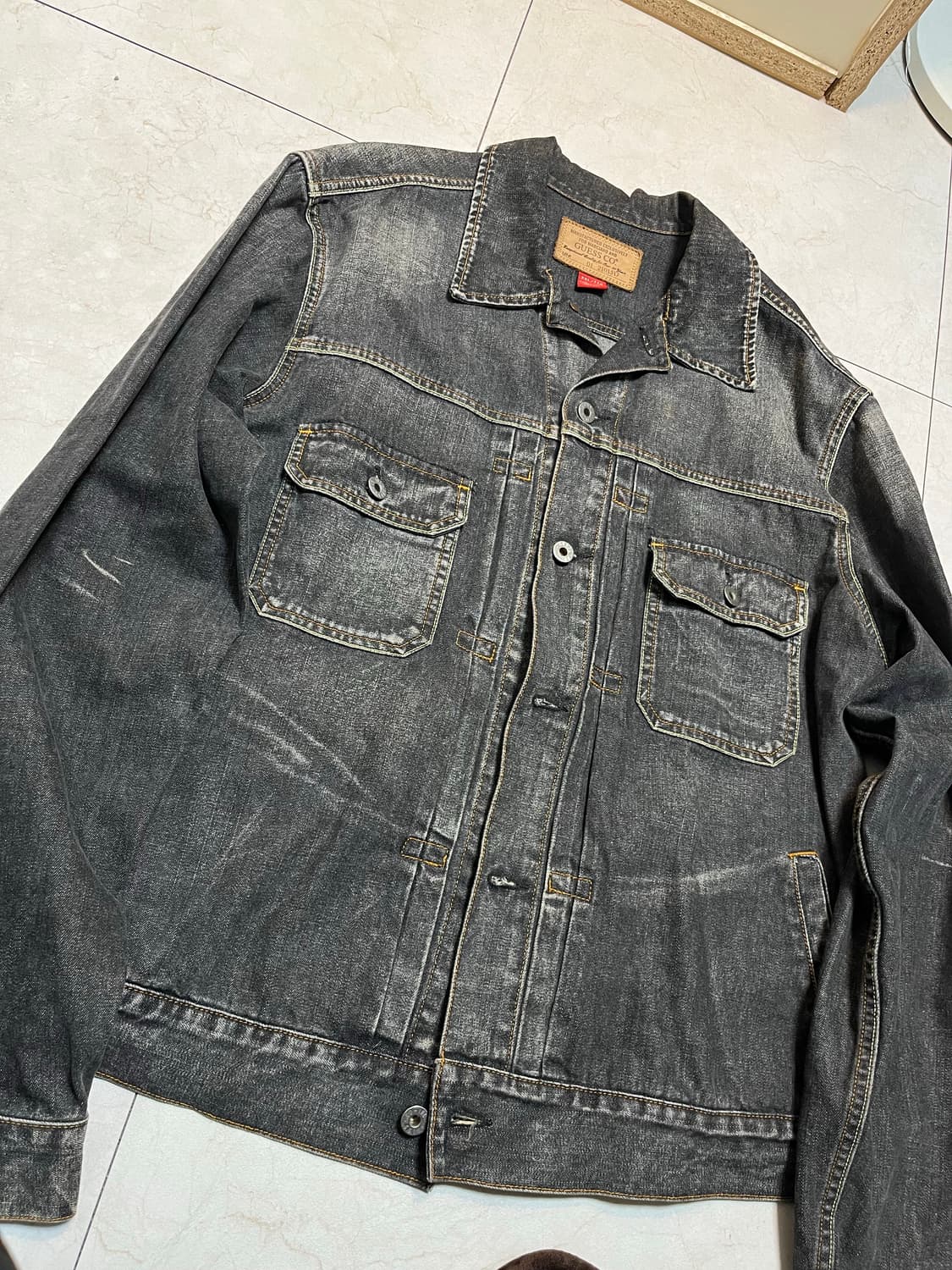 00s 게스 흑청 데님 자켓 xxl 상품이미지2