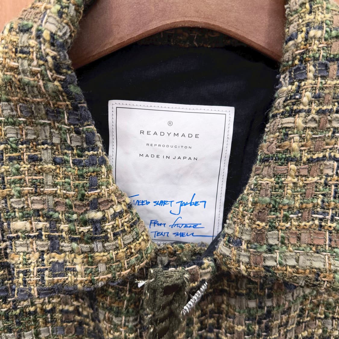 레디메이드 트위드 자켓 플랩 포켓 쥬얼 버튼 디테일 그린 상품이미지6