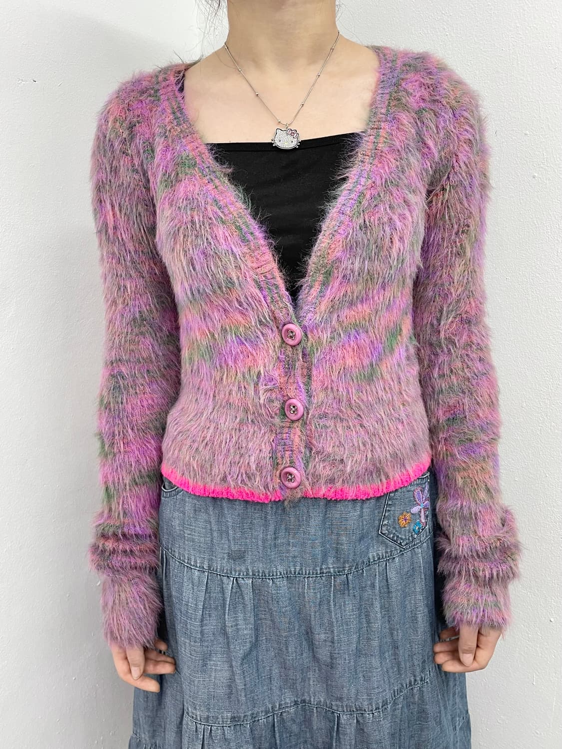 앤더슨벨 헤어리 버튼 가디건  상품이미지3