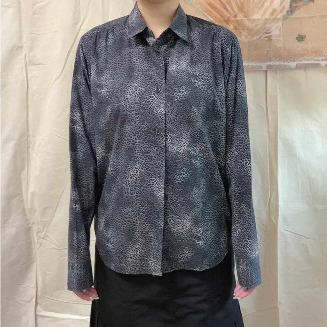 아네스베 레오파드 오버핏 셔츠 상품이미지2
