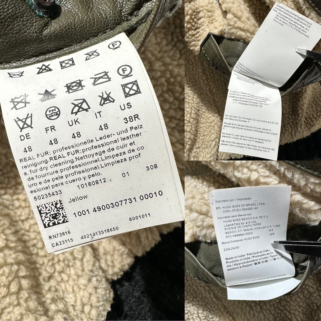 휴고보스 오렌지 고트스킨 레더 시어링 봄버 자켓 상품이미지10