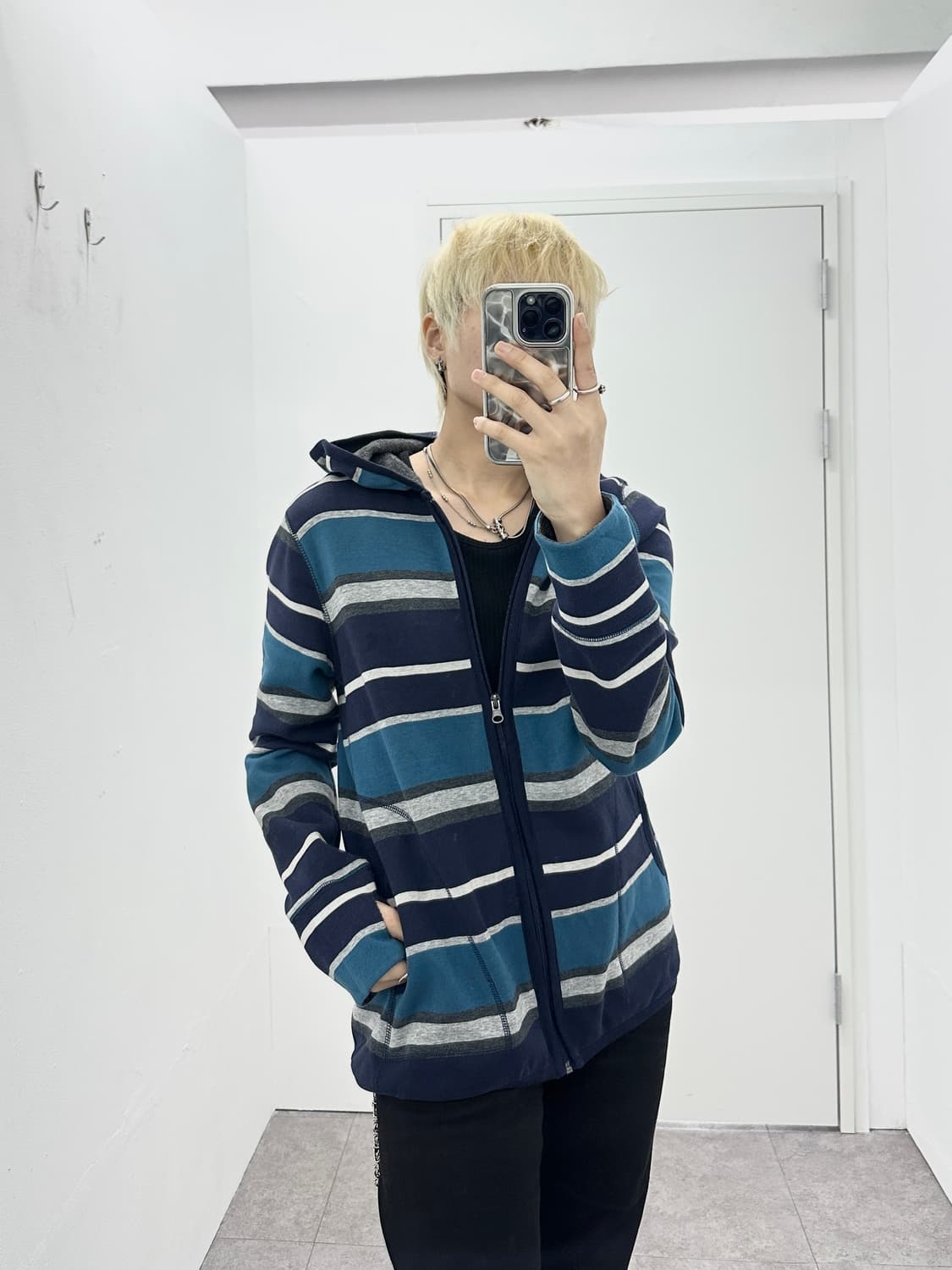 Upt stripe fur hoodie 상품이미지2